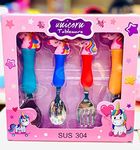 Stainless Steel Fete Propz Stainless Seel Unicorn Spoon And Fork Set For Kids [ Set Of 4 ]