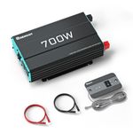 Renogy Pure Sine Wave Inverter 700w Power Inverter DC 12v to AC 110v, Solar Inverter 12v to 110v Converter with 5V/2.1A USB Port, 2 AC Ports, Remote Controller