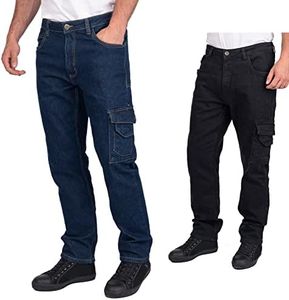 Lee Cooper LCPNT239 Workwear Safety Carpenter Stretch Denim Jeans Work Trousers, Light Blue, 32W / 31L