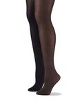 No Nonsense Women's Opaque Sheer to Waist Tight Pantyhose, 40_den, BlackEspresso, Large