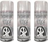 HitlineUK 3 x 400ml Silver Spray Paint, Alloy Wheel Paint - Silver Alloy Paint- Refurbish & Restore Car Alloy - Corrosion & Stone Chip resistant