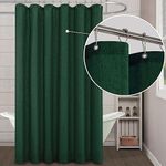 Hunter Green Shower Curtains for Bathroom Decor,Washbale Linen Fabric Boho Shower Curtain Sets with Hooks,72 x 84 Inch Long,Dark Emerlad Green