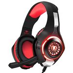 BlueFire 3.5mm Gaming Headset Headphone with Microphone and LED Light for Playstation 4, PS5, Xbox one, PC (Red)