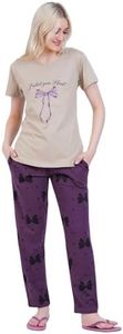 Litelooks Women's Premium Cotton Print Night Suits – Comfortable & Stylish Pajama Set with Pockets (SANDALBOW, XL)