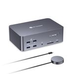 AV Access 8K KVM Switch 3 Monitors 2 Computers, Laptop + Desktop KVM Docking Station, 100W PD, GbE, 2xUSB 3.2 10Gbps USB C Hub, SD Reader & Remote Switcher for HP, Dell, Chromebook, PC, and More