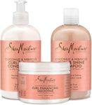Shea Moisture Coconut & Hibiscus Curl TRIO: Includes Curl & Shine Shampoo, Conditioner, and Curl Enhancing Smoothie