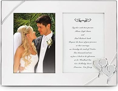 Lenox True Love Double Invitation Frame, Silver, 2 5x7 Openings, 9 in Height