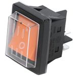 4 Pin ON OFF Switch, 30A 125/250VAC ABS Waterproof Boat Type Switch, Rocker Switch with Cover for Industrial Electrical