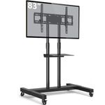 TAVR Furniture Mobile TV Stand Rolling TV Cart Floor Stand with Mount on Lockable Wheels Height Adjustable for 32-83 Inch TV Stand Flat Screen or Curved TVs Monitors Display Trolley Loading 110 lbs