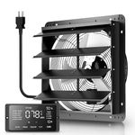 Xcity Shutter Exhaust Fan with Remote, 12 Inch High Velocity Wall Mount Attic Fan, EC Motor, 1600 CFM, Ventilation and Cooling for Greenhouses, Garages, Warehouse, Sheds