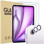 ProCase 2 Pack Screen Protector for iPad Air 13 Inch 2024 M2 + 2 Pack Camera Lens Protector Matching Tablet Colors, HD Tempered Glass Film Guard Saver for iPad Air 13 A2898 A2899 A2900 -Purple