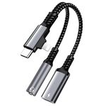 2 in 2 Lightning and USB C to 3.5mm Headphone and Fast Charger Adapter, USB C to 3.5mm Jack, Lightning to 3.5mm Jack, Compatible with GalaxyS22/S21 Ultra, iPad Pro, Pixel, iPhone 14 13 12 11 X, etc.