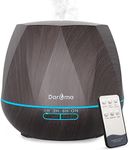 550ml Essential Oil Diffuser, DAROMA Upgraded Remote Control 6 in 1 Aromatherapy Ultrasonic Cool Mist Humidifier, 7 Color Changing Mood Lights & Waterless Auto-Off for Home Office Gift, Dark Wood