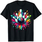 Colorful Bowling Game Day Bowling Cute Colorsplash Ball T-Shirt