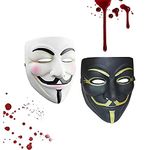 Junyulim Anonymous Vendetta Hacker Mask Guy Fawkes Game Master Costume Halloween Masquerade Party Cosplay Mask