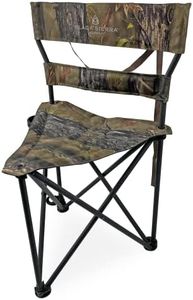 Black Sierra XL Tripod Hunting Stool, Foldable Tripod Seat w/Steel Frame Supports 300 Lbs, Heavy Duty Fishing Chair Features Cup-Holder & Carry Shoulder Strap, for Camping, Hiking, Fishing