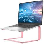 SOUNDANCE Laptop Stand for Desk, Metal Computer Riser, Heavy Stable PC Holder, Ergonomic Laptops Elevator for 12 to 17.3 Inches Notebook Computer, Pink