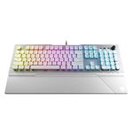 ROCCAT Vulcan 122 Mechanical PC Tactile Gaming Keyboard, Titan Switch, AIMO RGB Backlit Lighting Per Key, Detachable Palm/Wrist Rest, Anodized Aluminum Top Plate, Full Size, White/Silver