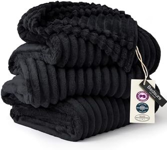 Bedsure GentleSoft Large Fleece Blanket for Bed - Cozy Soft Throw Blankets for Women, Cute Large Throws for Girls, Black, 120x120 Inches