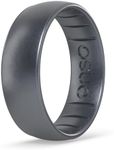Enso Rings Classic Elements Silicone Ring – Wedding Engagement Band – 6.6mm Wide, 1.75mm Thick (Gunmetal-Colored, Size 7)