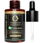 100% Plant Based & Organic Citronella Essential Oil for Diffuser | Keeps Mosquitoes Away Naturally & Skin-Friendly Aromatherapy Oil | For Humidifier, Candle Making & Relaxation