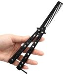 Inralimot Butterfly Comb,Combs Stainless Steel Folding Practice Combs, Practice Comb Hair Styling Tools Balisong Comb