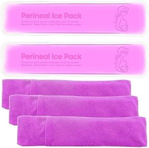 Reusable Perineal Cooling Pad for Postpartum & Hemorrhoid Pain Relief, Hot & Cold Packs for Women After Pregnancy and Delivery, 2 Ice Pack and 3 Cover (Green)