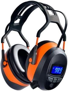 Gardtech Protège-oreilles, casque antibruit avec radio FM MP3 Bluetooth, cache-oreilles de sécurité NRR 29 dB avec écran LCD et carte SD intégrée de 4 Go pour adultes et travaux de