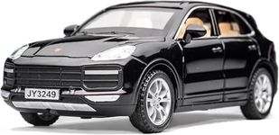 YUQORY New 1:32 Porsche Cayenne Turbo Model Car Diecast Metal Alloy Pullback Toy Vehicle with Openable Doors Light and Music Toy Car for Kids Boys (Multicolor)