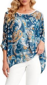 Vanbuy Women's Summer Batwing Chiffon Top Sunscreen Chiffon Shirt Flowy Boho Blouse Z336-43-4420
