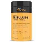 MyFitFuel Tribulus Terrestris +6 Herbs (2000mg) (120 Tablets) (Gokshura 50% Saponins, Ginseng, Kaunj, Safed Musli, Ashwagandha, Guduchi & Piperine 95%) For Performance, Muscle & Energy