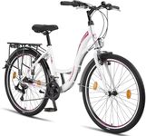 Licorne Bike Stella Premium City Bicycle White - 26-inch Bike – 21 Gear Speeds – Bike for Girls, Boys, Men and Women- City Bike for cycling – includes tools​