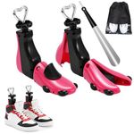 Shoe Stretcher Women Men Professional Boot Stretcher Adjustable Width Length for Wide Feet US Size Wm's 6-11;Men's 5-9.5,Rose S Pack of 2