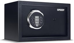 Speedy 8 Litres Digital Locker for Home and Office with 2-way Access | Password and Emergency Key | Safe locker for home with digital keypad and LED light | 8 Litres (Black)