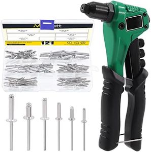 Mardatt 121Pcs 8 Inch Rivet Gun with 120Pcs Blind Rivets, M2.4 M3.2 M4 M4.8 Aluminum Manual Pop Rivets Tool Heavy Duty Riveter Tool for Automotive Metal Sheets Repair