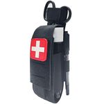 Tactical Tourniquet Pouch Holder TQ Tourniquet Case & Trauma Medical Shear Pouch (Black)