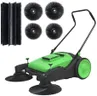 KARHDIR 41" Walk-Behind Hand Push Floor Sweeper, 15 Gal Large Capacity, Folding Handle, 46000 SqFt/Hour Indoor & Outdoor Use, Ideal for Large Area Cleaning in Stores Farms Warehouses Stable