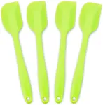 Silicone Spatula 4-piece Set, Heat-Resistant Non-stick Rubber Spatulas with Stainless Steel Core, Green
