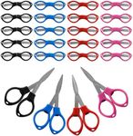 20Pcs Folding Scissors, LIOUCBD Mini Travel Stainless Steel Portable Scissors, Glasses-Shaped Mini Shear for Home and Travel Use Nurse Craft School Office Sewing DIY (4 Colors/Plastic)