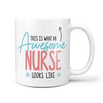 This is What an Awesome Nurse Looks Like Gift Present Christmas Birthday 10oz Ceramic Mug