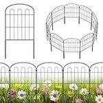 27 Pack Decorative Garden Fence Panels No Dig Fencing, Total 24in (H) x 29ft (L) Coated Metal RustProof Landscape Wire Border Folding Patio Fences Flower Bed Fencing Animal Barrier for Dog