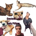 Customized Ugly Pet Pillows, DIY Abstract Personalized Custom Pet Pillow, Funny Cute Custom Cat Dog Pillow-No White Edges, Custom Stuffed Animals of Your Pet, Funny Gifts for Friends