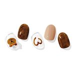 ohora Semi Cured Gel Nail Strips (N Caramel Bear) - Brown, Solid, Works with Any UV/LED Nail Lamps, Salon-Quality, Long Lasting, Easy to Apply & Remove - Includes 2 Prep Pads, Nail File & Wooden Stick