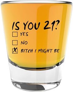 LitGifts Is You 21 Shot Glass, 21st Birthday Shot Glass for Him, 21 Year Old Birthday Gifts for Her, Birthday Shot Glasses for Women or men, 1.75 Ounce Glass Shot Glass