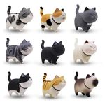 SINGOMON 9 PCS Cute Cat Figurines Miniature Figurines Mini Figurines Animal Figurines Cat Cake Topper Cat Figures Fairy Figurines Fairy Cake Decorations for Home Fairy Landscape Garden Decor