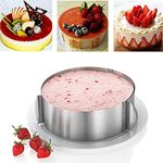 IKTU Stainless Steel 6 To12 Inch Adjustable Cake Mousse Mould Ring, Silver, 1 Piece, 1 kilogram