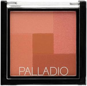 Palladio 2-In-1 Mosaic Blush and Bronzer, Silky Smooth Face Makeup Pressed Powder, Five Color Hues from Shimmering Pinks to Golden Browns, Rich Pigmented Shades, Flawless Finish, Desert Rose, 0.3 Oz