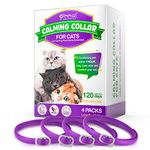 Calming Collar for Cats, 4 Packs Adjustable Calming Collar for Cats, Anxiety Relief & Anti Stress Cat Collars for Large Middle and Small Cats,With Waterproof Safe Pheromone Calm Collars