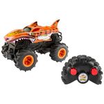 Hot Wheels Monster Trucks Remote Control Car, HW Tiger Shark in 1:24 Scale, All-Terrain Capabilities with Terrain Action Tires, Full Function RC, HNV03