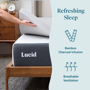 LUCID 3-Inch Memory Foam Mattress Topper – Queen Size